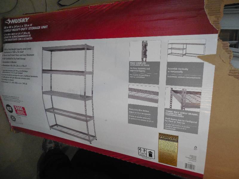 lot 13 image: NSF - Husky 48 in. W x 24 in. D x 78 in. H Steel 5 Shelf