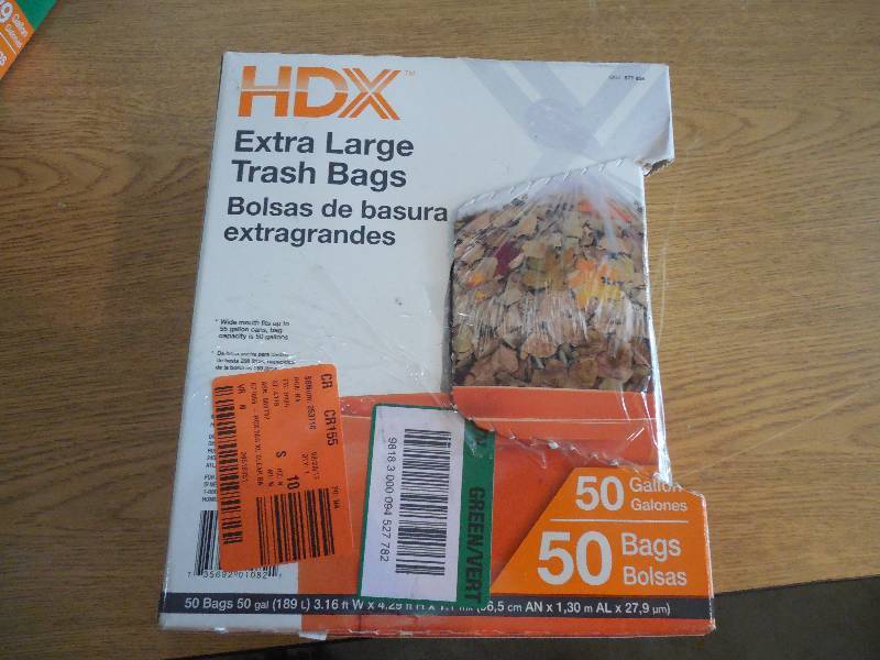 lot 63 image: HDX 50 Gal. Extra Large Clear Trash Bags (50 Count)