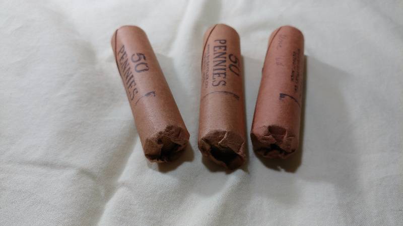 3 Rolls of 1964 U.S. Pennies - Uncirculated