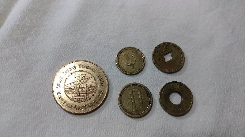 5 Trade Tokens - 1961 Ward County Diamond Jubilee