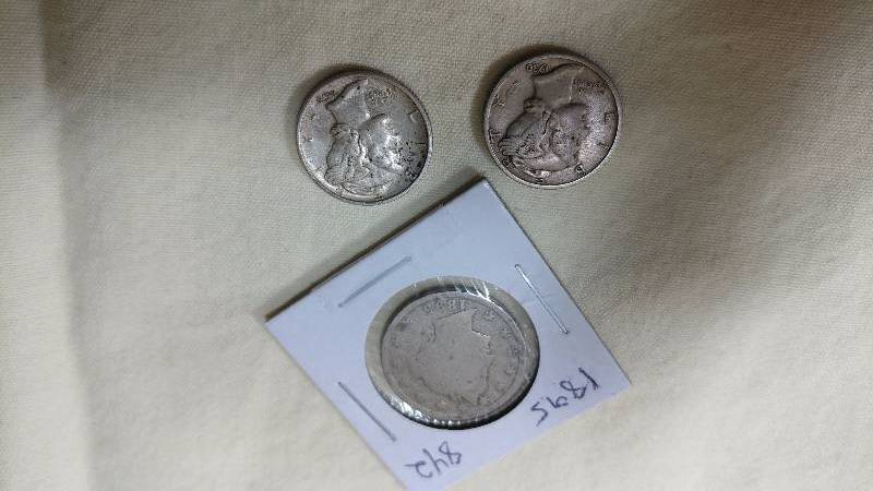 1895 Liberty Nickel and 2 Mercury Dimes