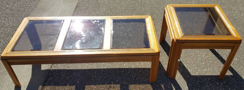 Glass top Coffee table and end table