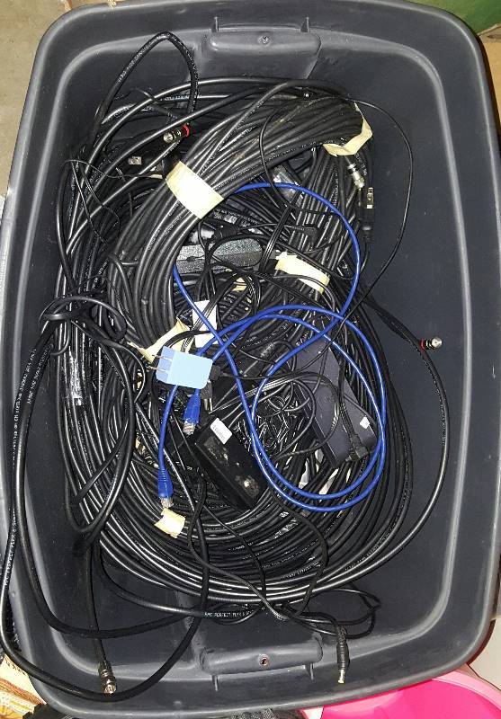 Tub of misc. wires