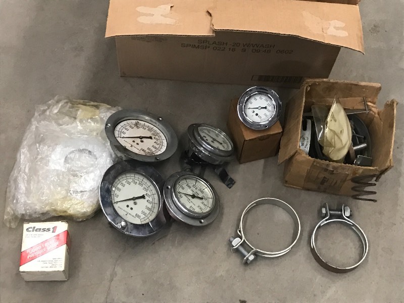 lot 24 image: Box Of Assorted Fire Truck Gauges, ...