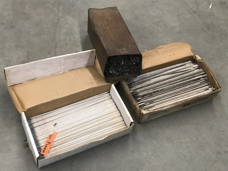 lot 30 image: (2) Boxes & (1) Tin Of Welding Rod ...
