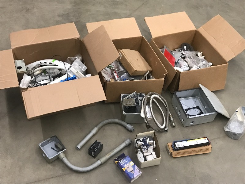 lot 36 image: (3) Boxes Of Assorted Electrical & ...