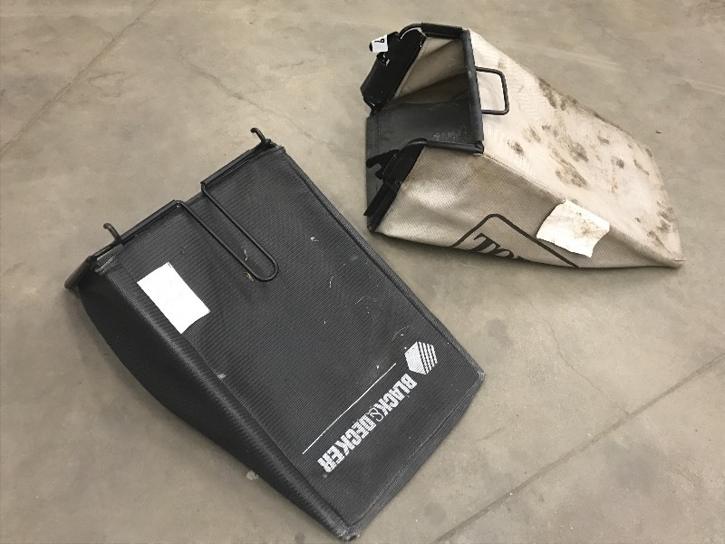 lot 39 image: (2) 21 Lawn Mower Bags, Black & De...