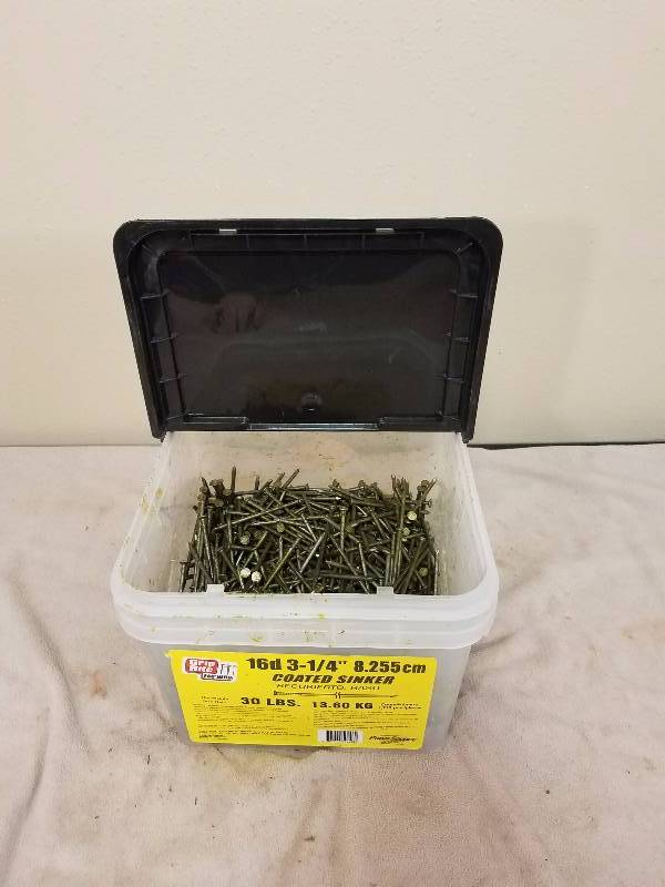 lot 84 image: 15 lbs. of 16d 3-14 Coated Sinkers