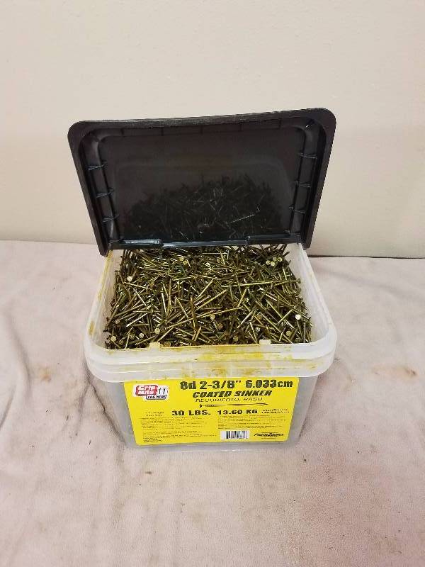 lot 85 image: 30 lbs. of 8d 2-38 Coated Sinkers