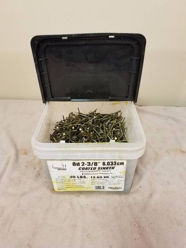lot 87 image: 20 lbs. of 8d 2-38 Coated Sinkers