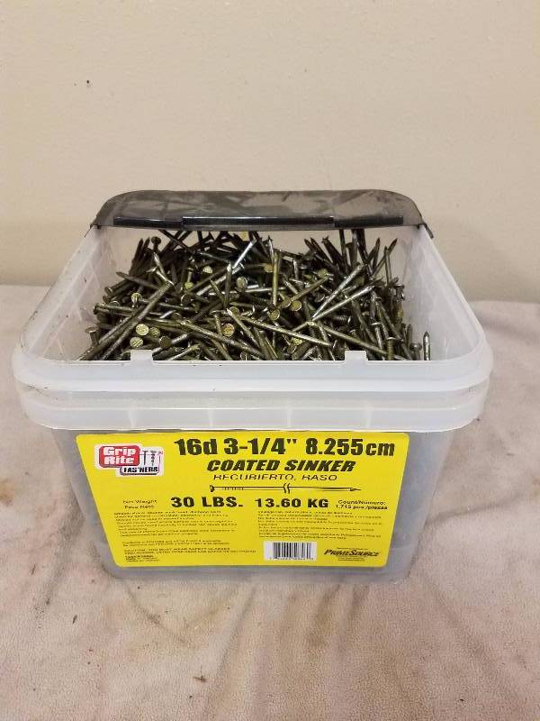 lot 88 image: 30 lbs. of 16D 3-14 Coated Sinkers