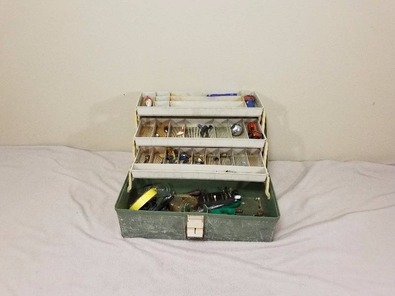 lot 117 image: 3 shelf Tackle Box with Misc. Tackle