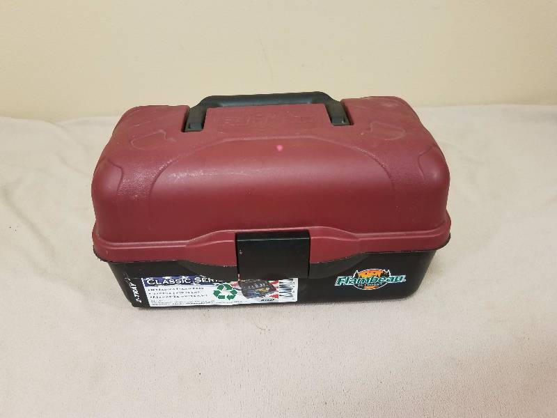 lot 119 image: 2 shelf Plastic Tackle Box with Misc. Tackle