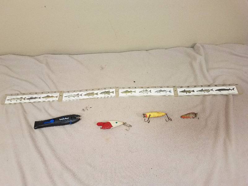 lot 124 image: Vintage Lures and Species Rule with Line Cutter