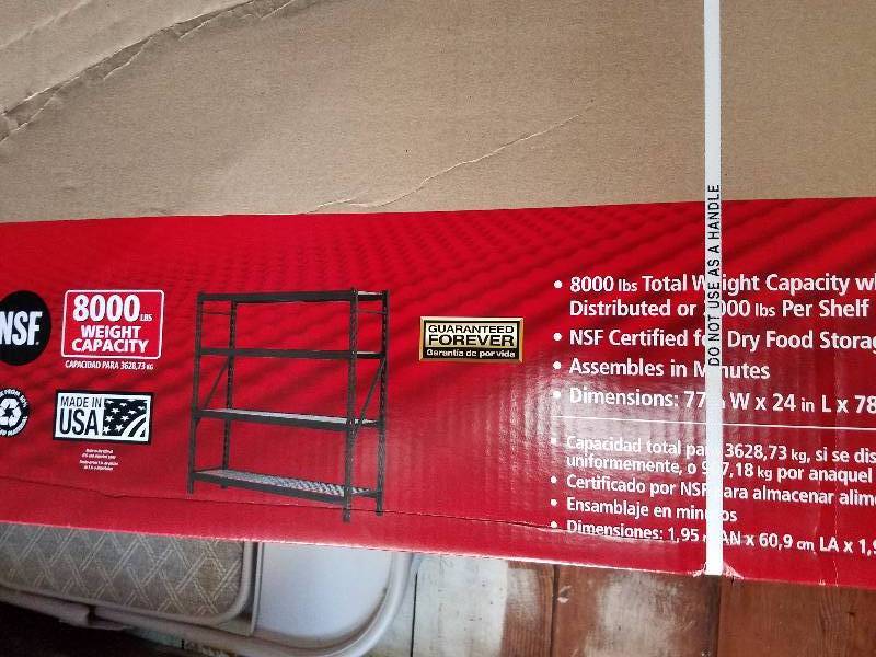 lot 6 image: HEAVY DUTY METAL SHELVING UNIT HOLDS UPTO 8000LBS NIB