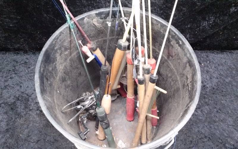Lot - Ice Fishing Poles, misc