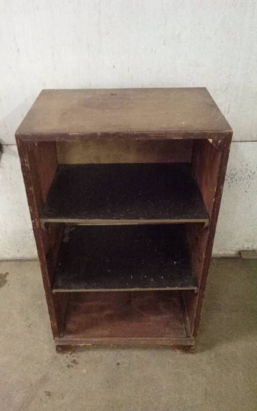 Wood CabinetBookcase with Kelvinator advertising back panel