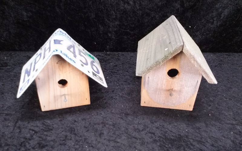 Cedar Birdhouse & License Plate Birdhouse