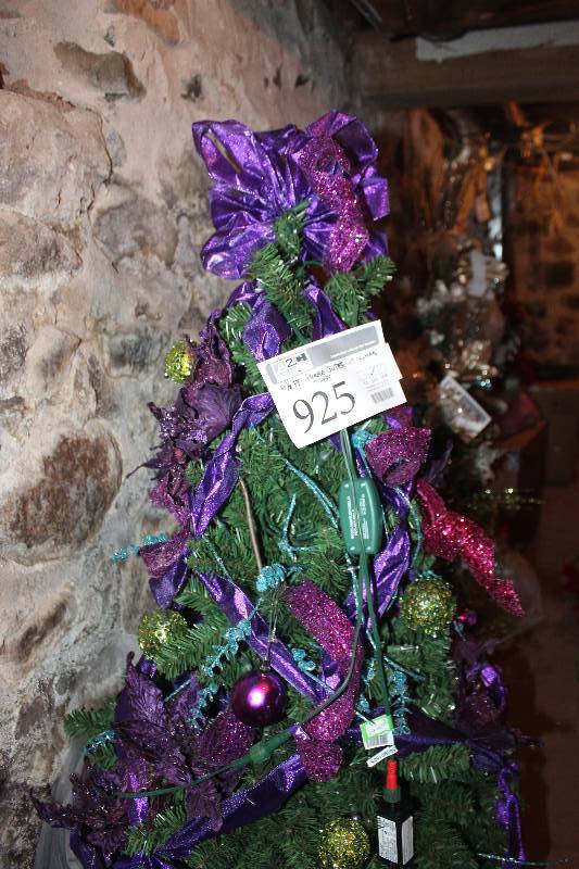 lot 925 image: 4.5ft. Lighted Purple Glitter Christmas Tree