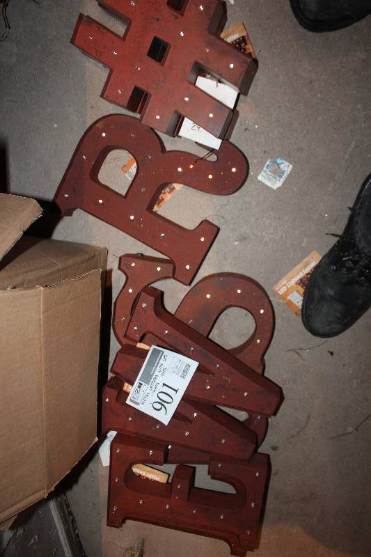 lot 901 image: Lot of (8) LED Lighted Metal Letters