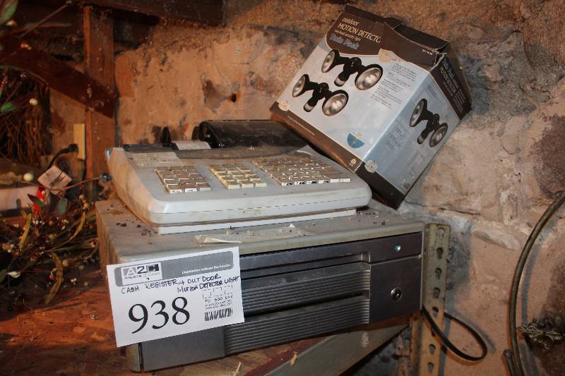 lot 938 image: Cash Register, Outdoor Motion Detector Light