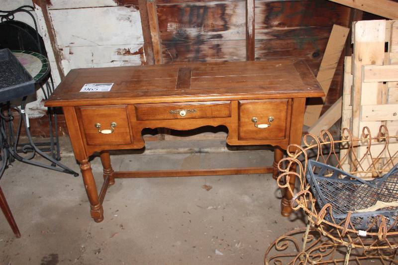 lot 965 image: 3-Drawer Wood Desk