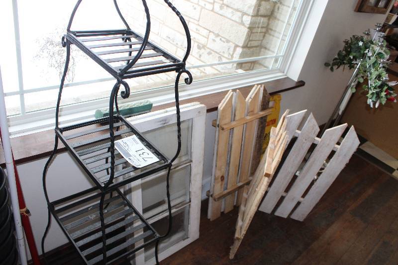 lot 731 image: 58in. Tall Wire Rack, Windows, Fence Display