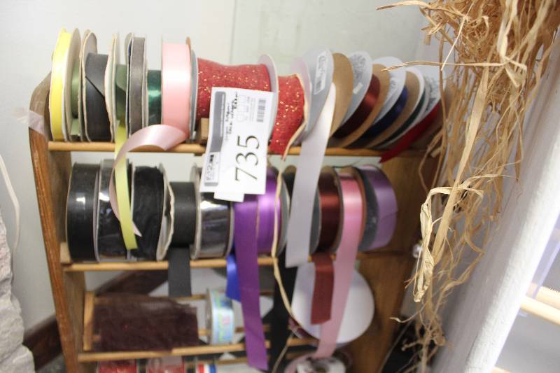 lot 735 image: Ribbon Rack w Various Ribbons