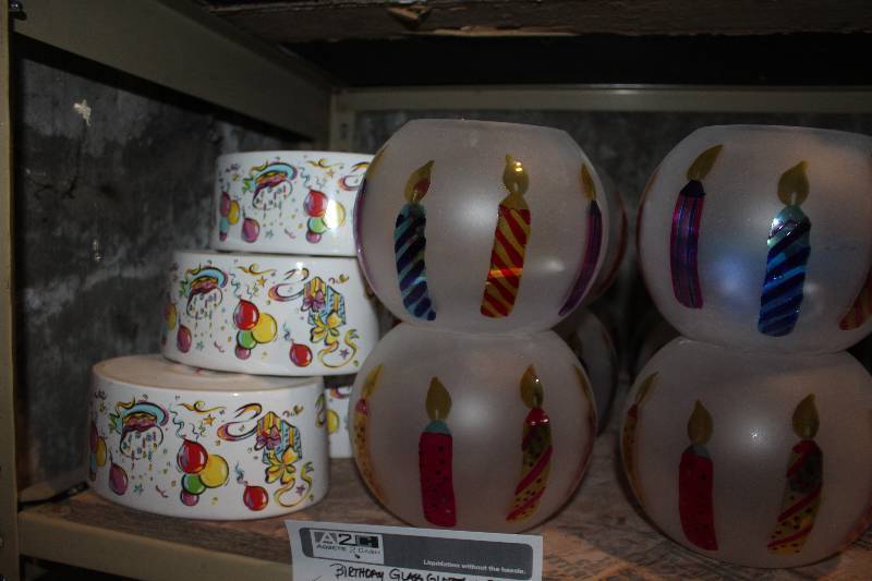 lot 831 image: Lot of (15) Birthday Glass Globes & Flower Holders