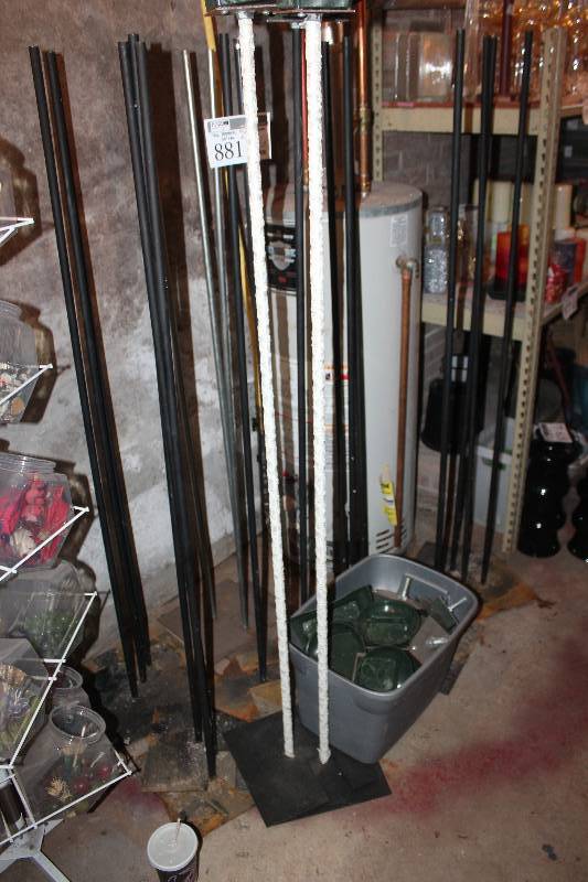 lot 881 image: Lot of (21) Tall Pedestal Plant Holders and weddingpew decor