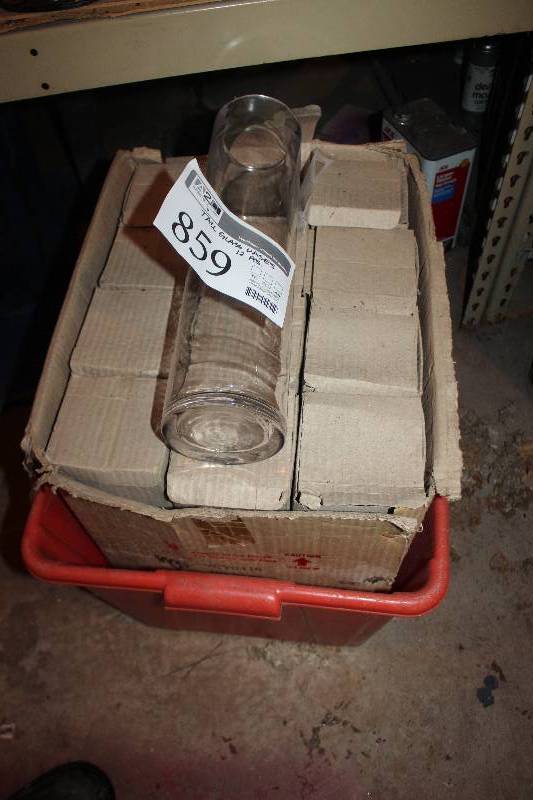 lot 859 image: Lot of (12) Tall Glass Vases