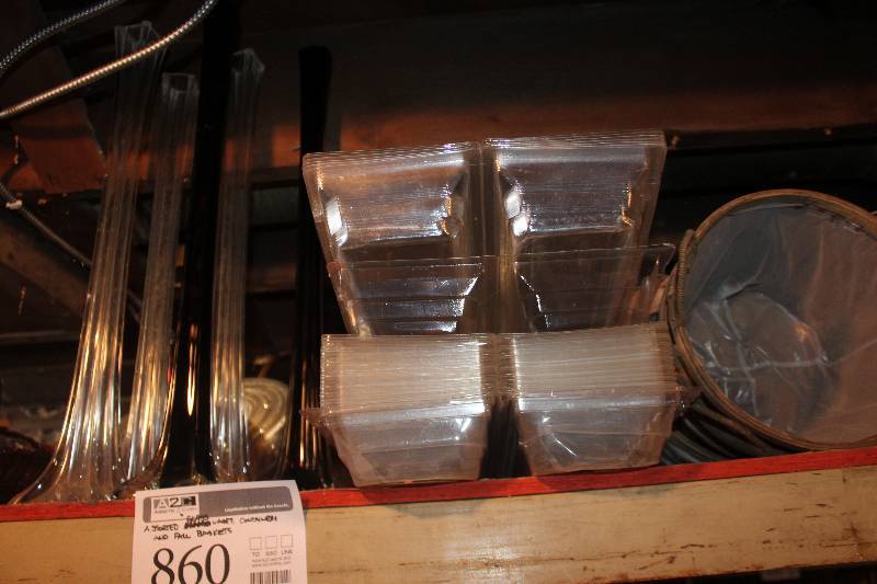 lot 860 image: Assorted Glass Eiffel Tower Vases, containers to rose boxes and fall pot covers