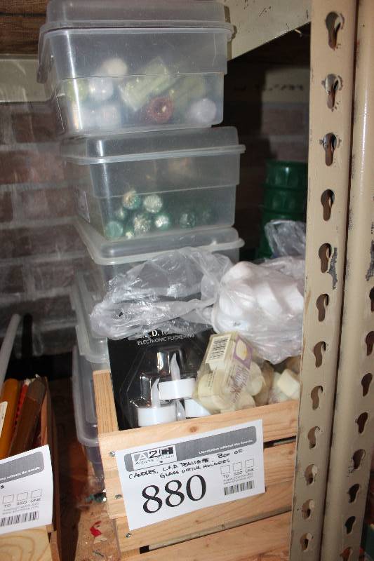 lot 880 image: Candles, LED Tealights, Box of Glass Votive Candle Holders