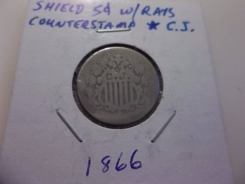 1866 Shield Nickel With Rays
