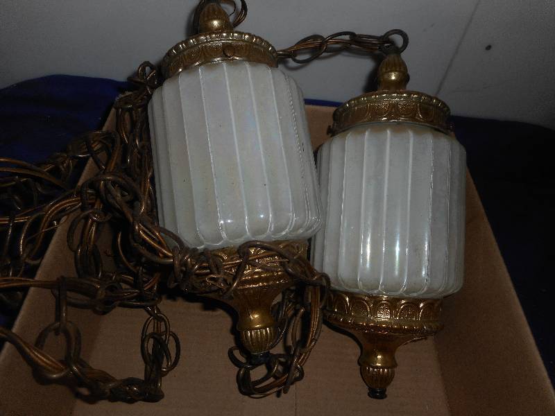 2 ANTIQUE HANGING LIGHTS