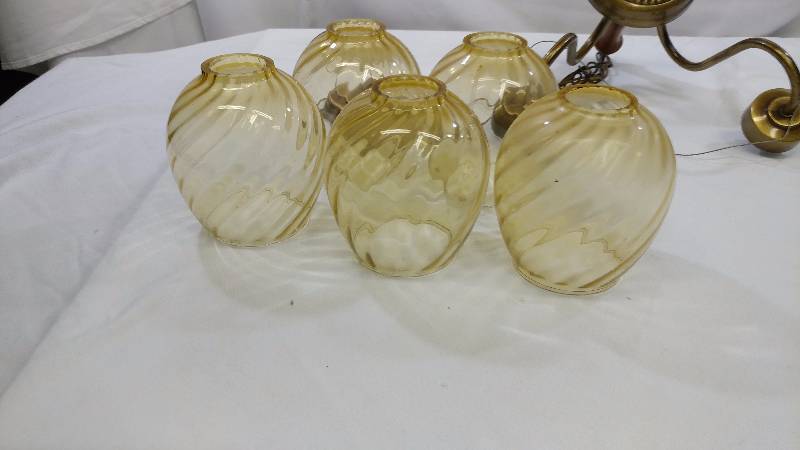 lot 115 image: Brass Chandelier