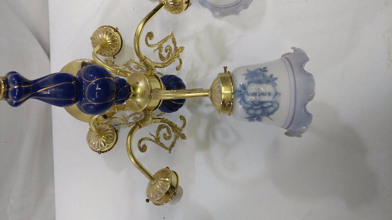 lot 114 image: Blue and Gold Chandelier