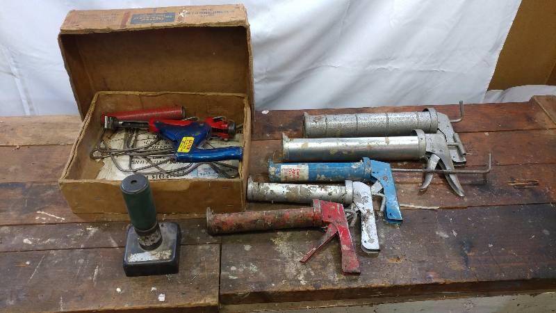 lot 21 image: Stud Driver, Floor Nailer, and Caulking Guns