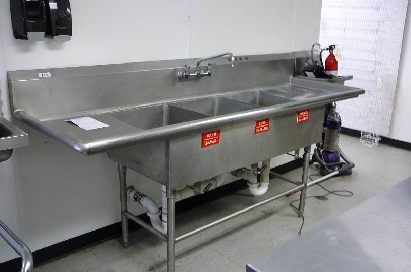 3 Compartment Sink 29 12 x 93 12 NSF Hand soap dispenser bring your own tools
