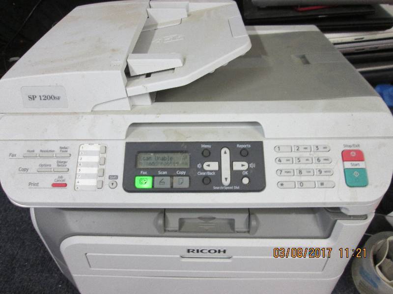 lot 26 image: ricoh sp1200sf printer powers on ...