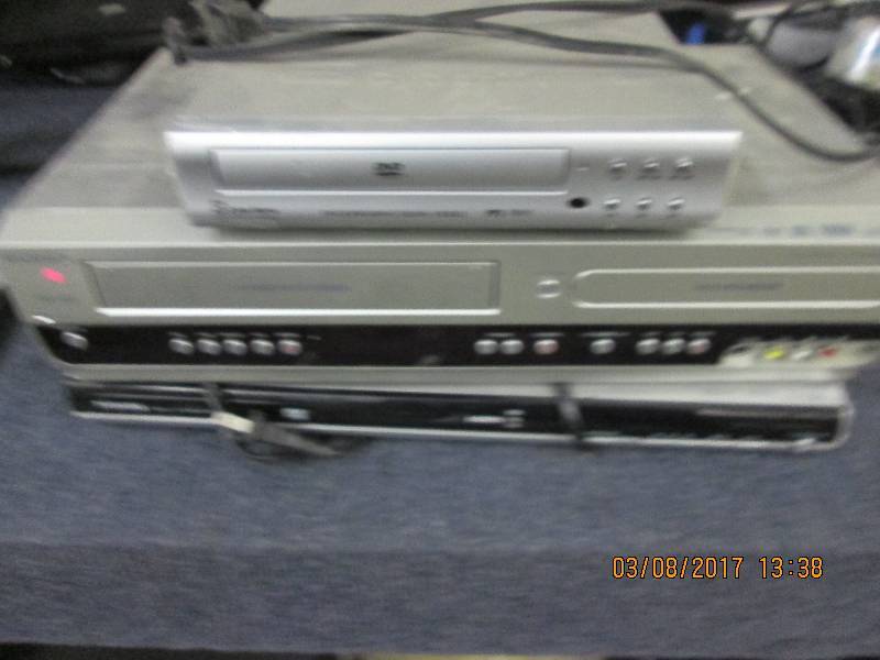 lot 42 image: 3 dvd player one with vhs toshiba,m...