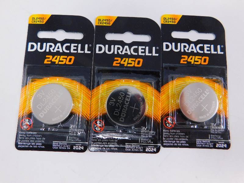 lot 50 image: Lot of 3 New Duracell 2450 Coin Button Lithium Batteries
