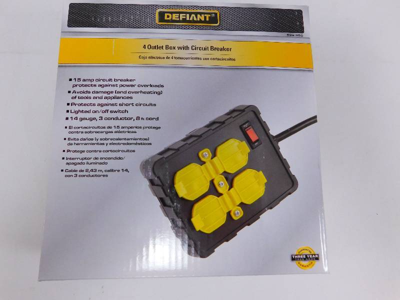 lot 39 image: Defiant 4 Outlet Box with Circuit Breaker