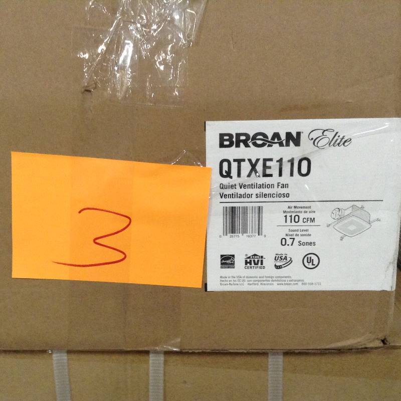 Broan QTX Series Very Quiet 110 CFM Ceiling Exhaust Bath Fan with Light and Night-Light, ENERGY STAR Qualified