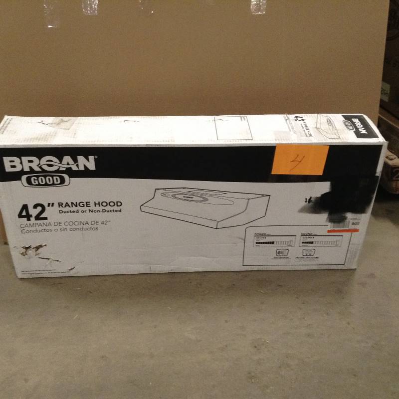 Broan QT20000 Quiet Hood 42 in. Convertible Range Hood in Stainless Steel Never used