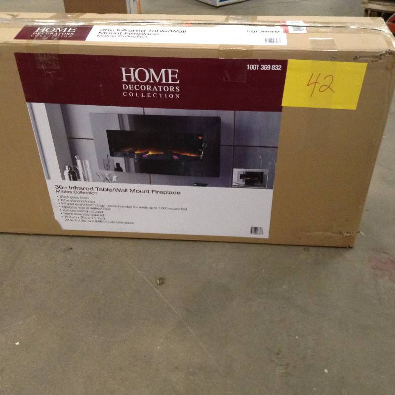 Home Decorators Wall Mounted Stand Electric Indoor Portable Fireplace Heater 36 in never used