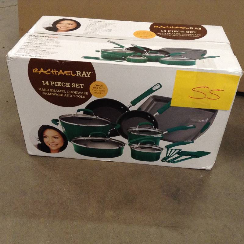 Rachel Ray 14-Piece Cookware Set, Fennel Gradient New