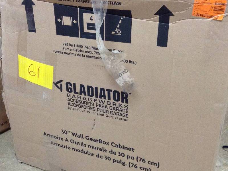 Gladiator Premier Series Pre-Assembled 30 in. H x 30 in. W x 12 in. D Steel 2-Door Garage Wall Cabinet in Silver Tread