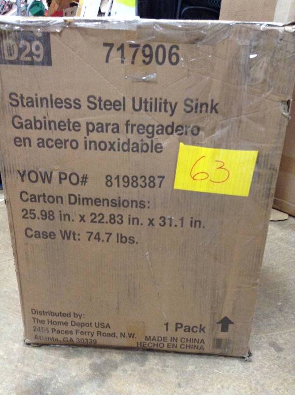 Presenza All-in-One 25.98 in. x 22.83 in. x 31.10 in. Stainless Steel Laundry Sink and 2 Door Cabinet New Retails for $279