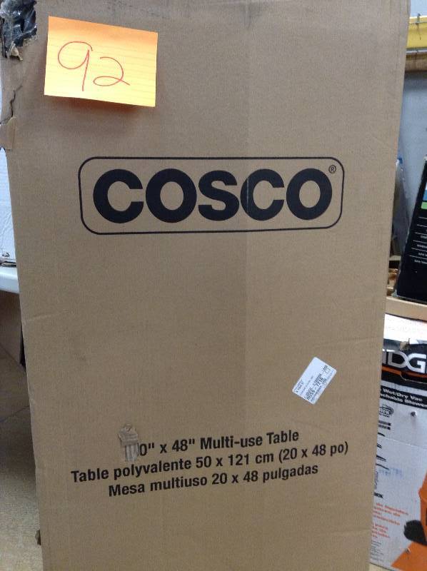 Cosco 20 Inch x 48 Inch Vinyl Top Folding Table New